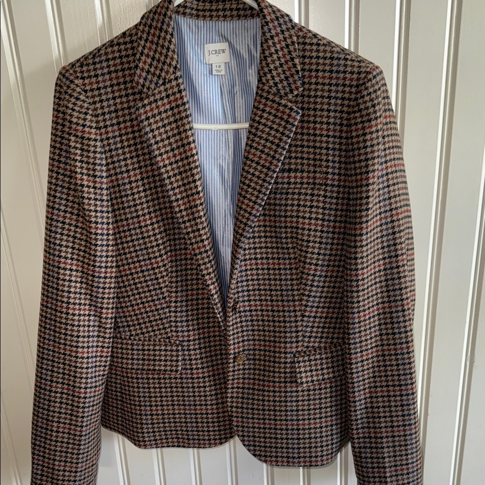 J. Crew Factory Houndstooth Blazer - Black and Brown